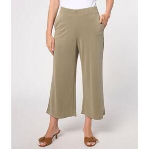 WYNNE LAYERS Sueded Jersey Cropped/Ankle Wide-Leg Pant-Sz M